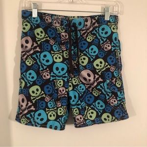 Jumping Bean  Swim Trunks Boys L-7 skulls 3 pocket